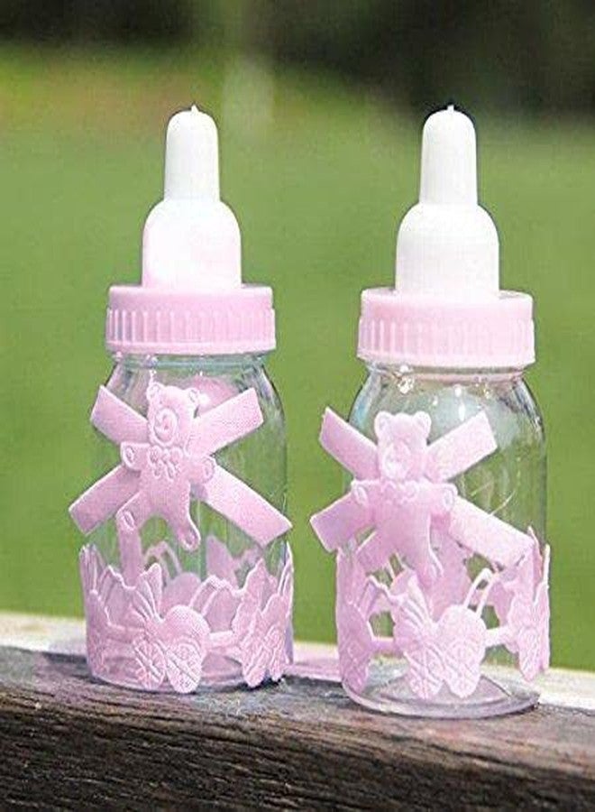 Atpata Funky Mini Baby Bottles (7cms) for Dry Fruit Candy Box/Gifts Decorations/Baby Shower Baby Arrival Feeding Bottle/Party Decor (12pcs. Pink Baby Girl Bottles) - Image 1