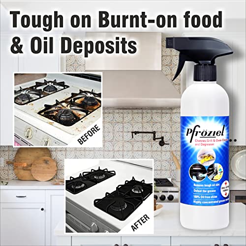 Pfroziel Chimney Grill cleaner & Tile cleaner Liquid (450ml) combo Removes grease/oil/stain from chimney tawa, oven, Gas stove, Griddles, Exhaust fan I Non Flammable - Image 5