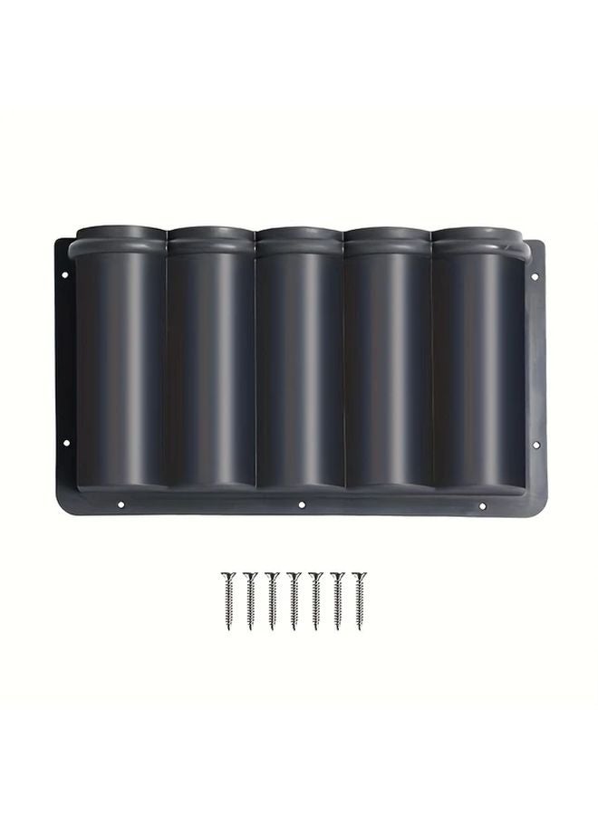 Black Caulk Tube Organizer 5 Compartment ABS Storage With Mounting Brackets - Image 1