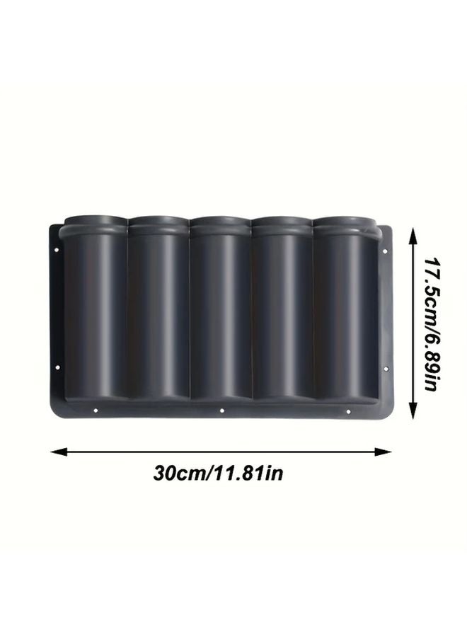 Black Caulk Tube Organizer 5 Compartment ABS Storage With Mounting Brackets - Image 3