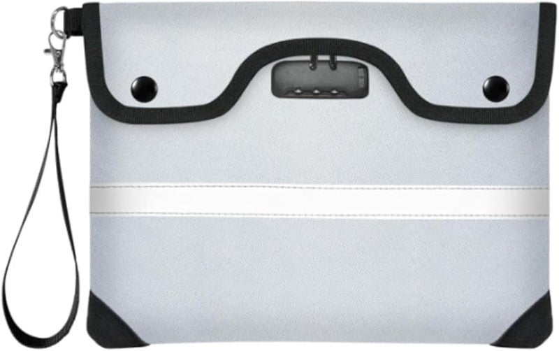 حقيبة وثائق مقاومة للحريق مغلف بسحاب مقاوم للهب للأوراق المهمة باللون الرمادي - Image 2