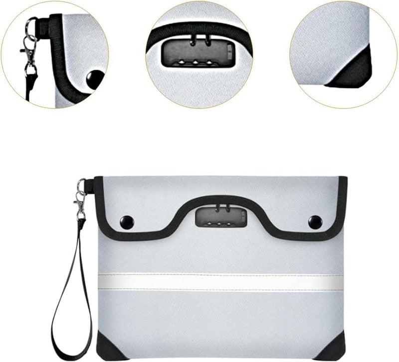 حقيبة وثائق مقاومة للحريق مغلف بسحاب مقاوم للهب للأوراق المهمة باللون الرمادي - Image 4