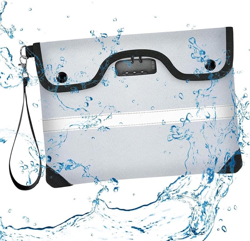 حقيبة وثائق مقاومة للحريق مغلف بسحاب مقاوم للهب للأوراق المهمة باللون الرمادي - Image 5