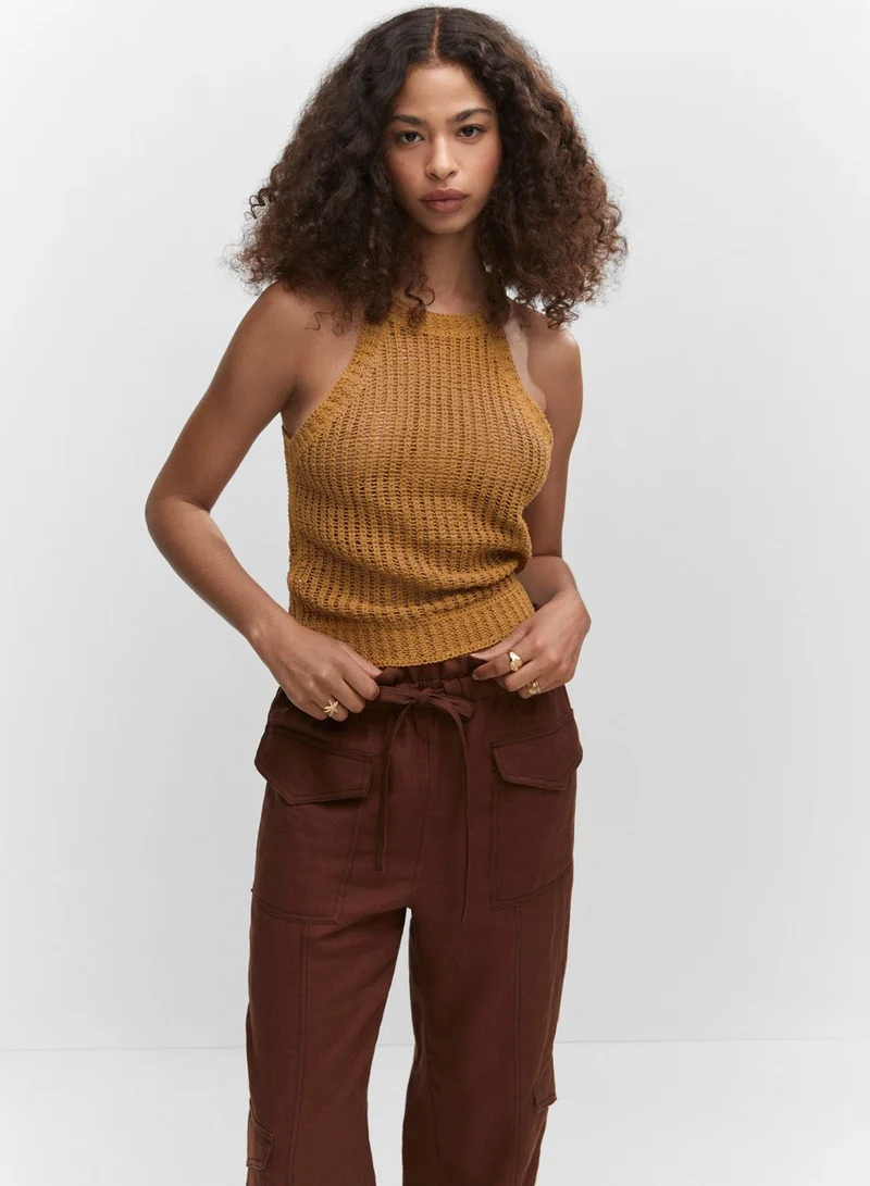 MANGO Openwork Detail Top