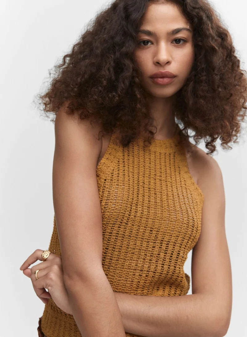 MANGO Openwork Detail Top