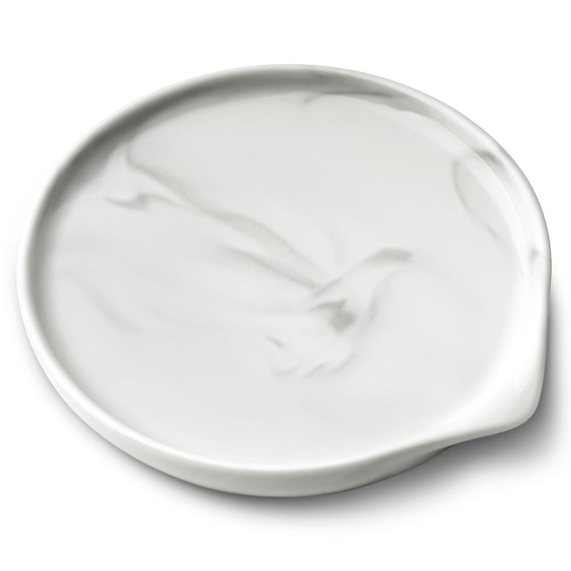 Roeveca Large Spoon RestCeramic Spoon Rest for Kitchen Counter Dishwasher Safe Marble Decor Spoon Holder for Kitchen55 Inches 
