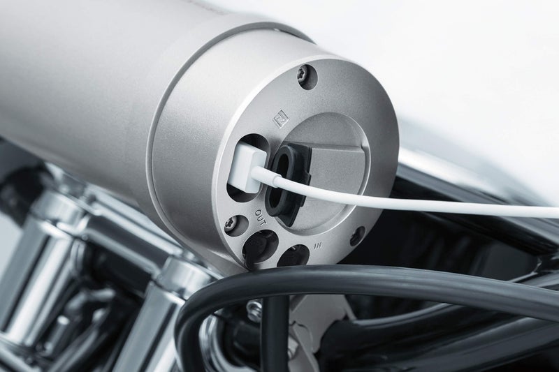 KURYAKYN بار صوتي مقاوم للعوامل الجوية للدراجات النارية Kuryakyn 2719 MTX Road Thunder: مكبرات صوت مثبتة على المقود بقوة 300 واط مع بلوتوث وشاحن طاقة USB، فضي ساتان - Image 3