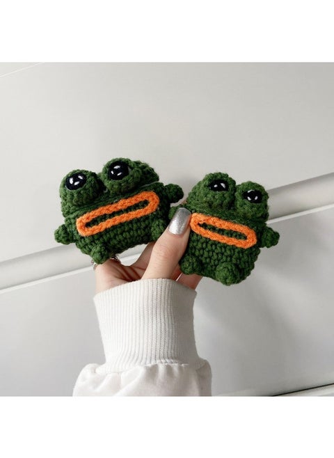 Airpods 4 Headphone Protective Case Cartoon Plush Doll For Apple1/2/3 Gen Pro Wireless Bluetooth Soft-Color:Plush Soft Shell-green Frog-Model:Airpods 4 (protective Case)