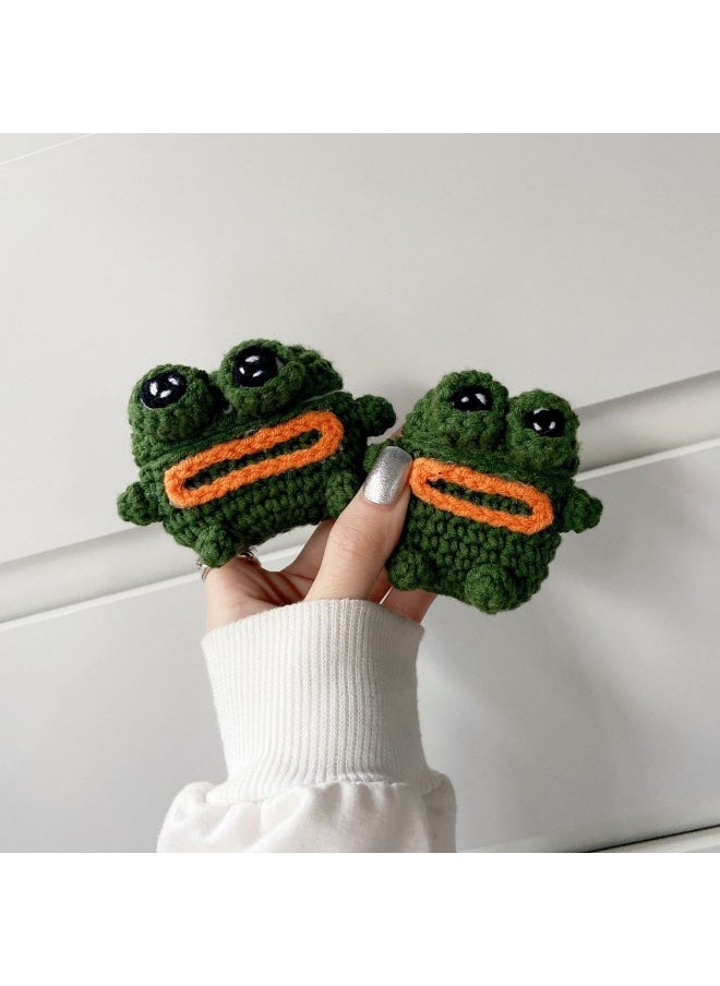 Generic - Airpods 4 Headphone Protective Case Cartoon Plush Doll For Apple1/2/3 Gen Pro Wireless Bluetooth Soft-Color:Plush Soft Shell-green Frog-Model:Airpods 4 (protective Case) - Image 1