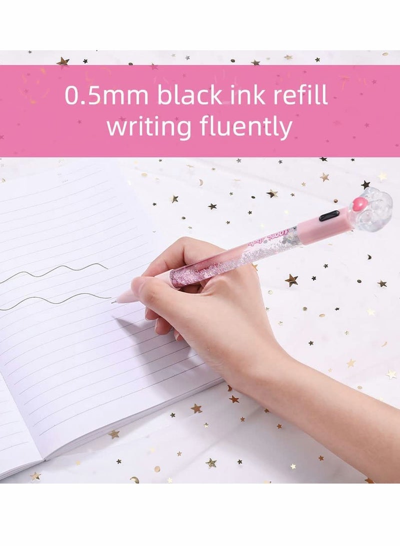 KASTWAVE Ballpoint Pen, Led Cat Pen, 6 Pcs Cat Paw Kawaii Pens, and 10 Pcs Refills, Cool Fun Led Glowing Pens 0.5mm Black Ink Needle Gel Pen, Cute Kawaii School Supplies for Teen Girls - Image 4