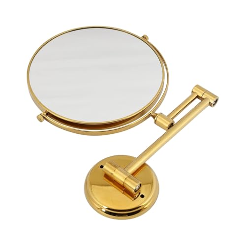 RFV1 Brass Shaving Mirror II Makeup Mirror II Bathroom Mirror with 5X Magnifying Mirror (Gold,8Inch) WallMount - Image 4