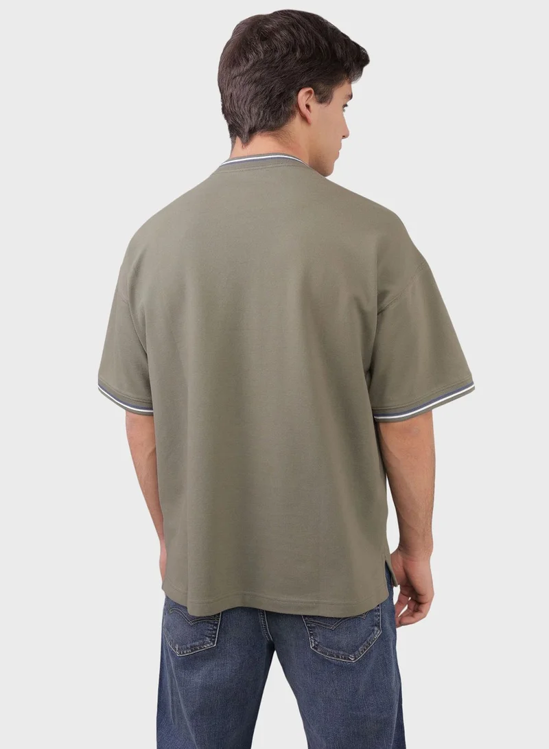 American Eagle Crew Neck Logo Detail Short Sleeve T-Shirt