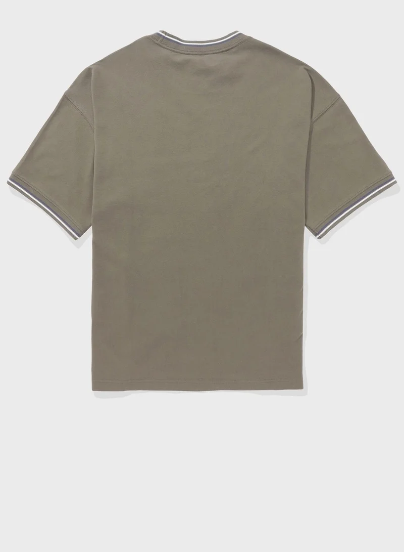 American Eagle Crew Neck Logo Detail Short Sleeve T-Shirt