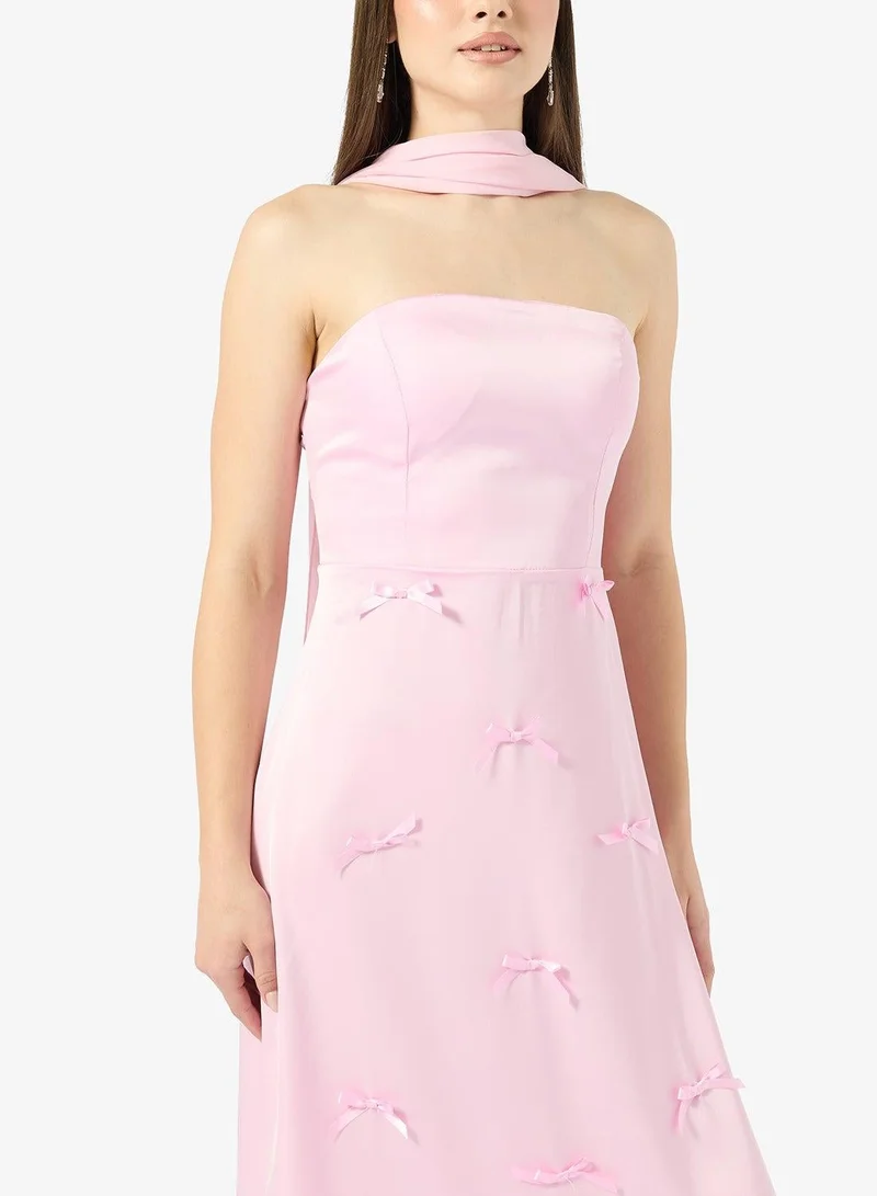 Ginger Boutique  Bandeau Bodycon Dress with Scarf Detail for Women | Best Price UAE