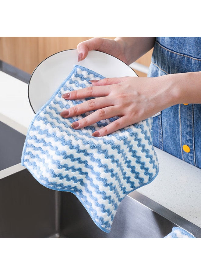 MR. Miaoran 10-pack Coral Fleece Cleaning Cloths, Kitchen Dishwashing Cloths, Scouring Pads, Hand Towels, Household Cleaning Cloths, Easy To Clean - Image 4