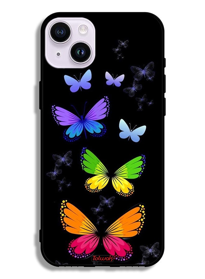 Tolwak Apple iPhone 14 Protective Case Colorful Butterflies - Image 2