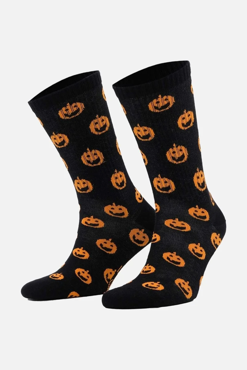 Aytuğ Cotton Halloween Themed Black Socks - A-49007-SI