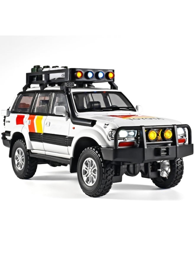 TOY GARDEN 1:24 Scale Simulation of Land Cruiser LC80 Model – Pull Back Car with Light and Sound | Die Cast Metal Collectible for Kids Ages 4-8 - Image 1