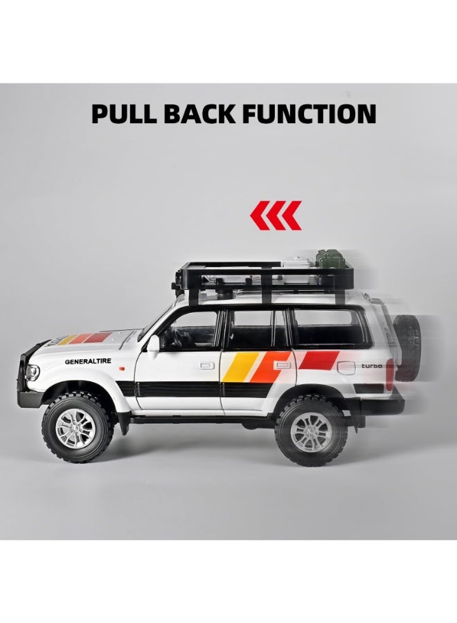 TOY GARDEN 1:24 Scale Simulation of Land Cruiser LC80 Model – Pull Back Car with Light and Sound | Die Cast Metal Collectible for Kids Ages 4-8 - Image 4