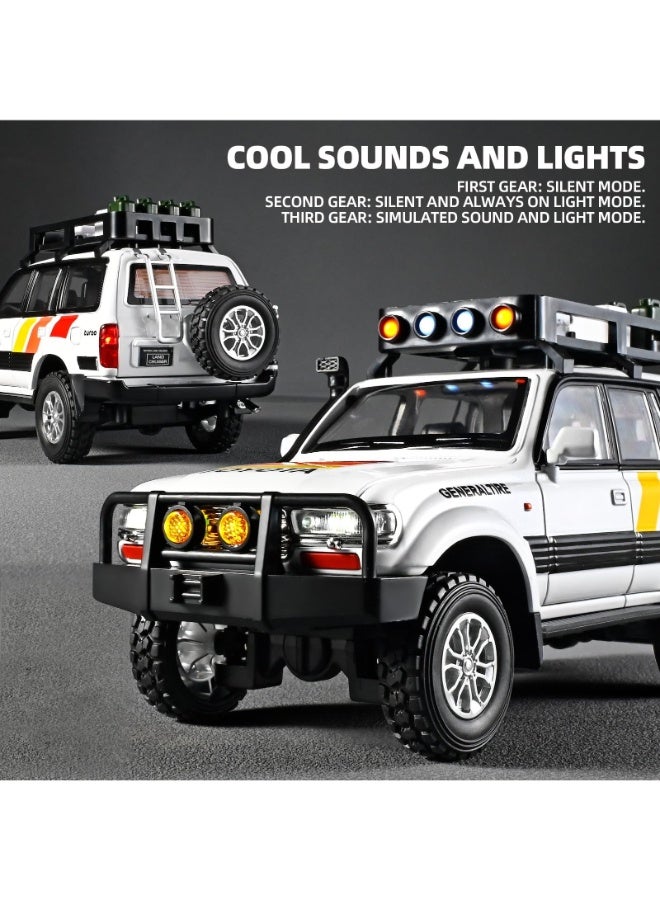 TOY GARDEN 1:24 Scale Simulation of Land Cruiser LC80 Model – Pull Back Car with Light and Sound | Die Cast Metal Collectible for Kids Ages 4-8 - Image 3