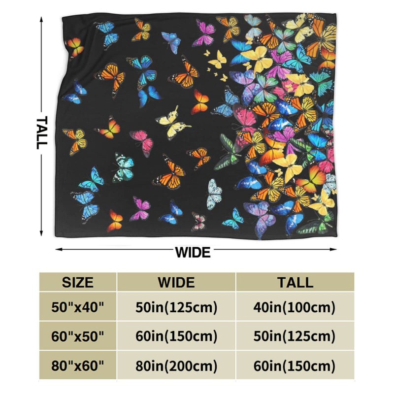 DRCBF Butterfly Blanket Beautiful Butterfly Throw Blanket Ultra Soft Blankets Lightweight Cozy for Bed Couch Sofa 50"x40" - Image 3