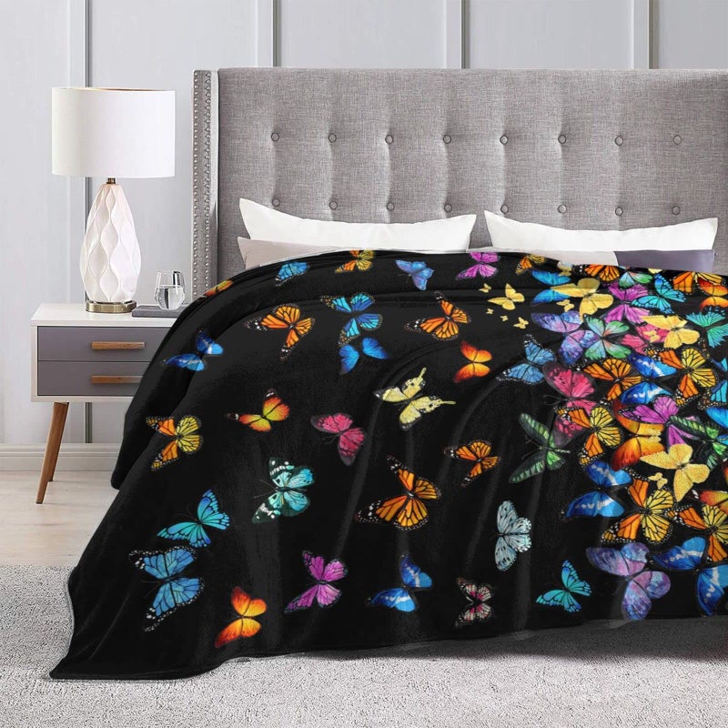 DRCBF Butterfly Blanket Beautiful Butterfly Throw Blanket Ultra Soft Blankets Lightweight Cozy for Bed Couch Sofa 50"x40" - Image 4