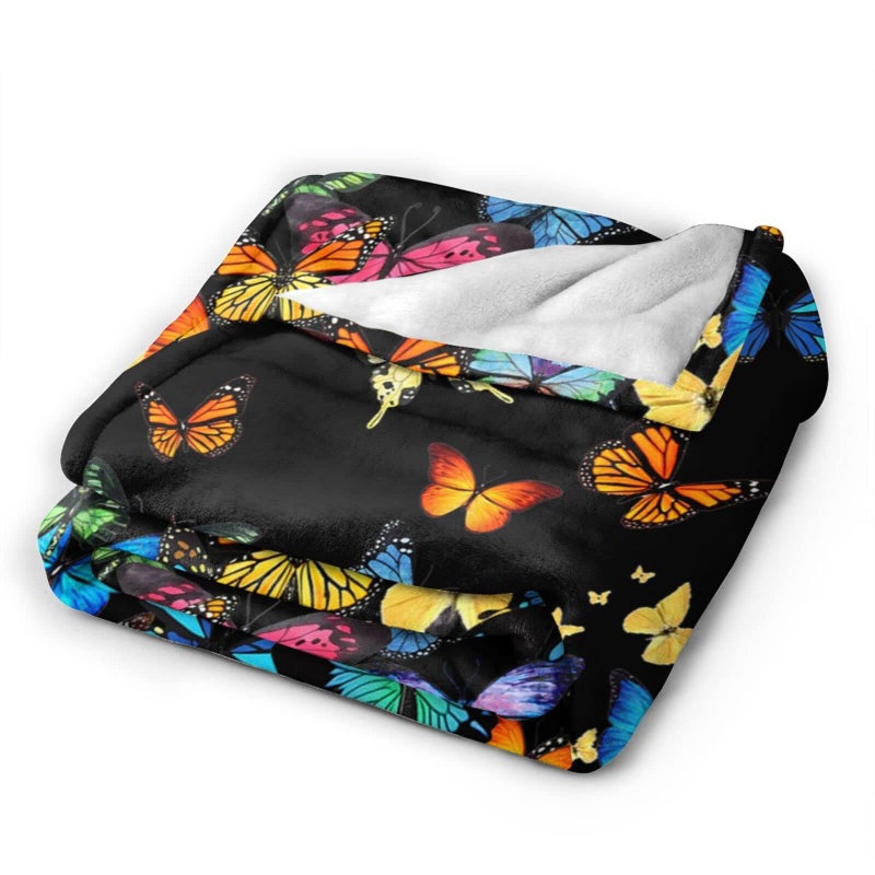 DRCBF Butterfly Blanket Beautiful Butterfly Throw Blanket Ultra Soft Blankets Lightweight Cozy for Bed Couch Sofa 50"x40" - Image 2