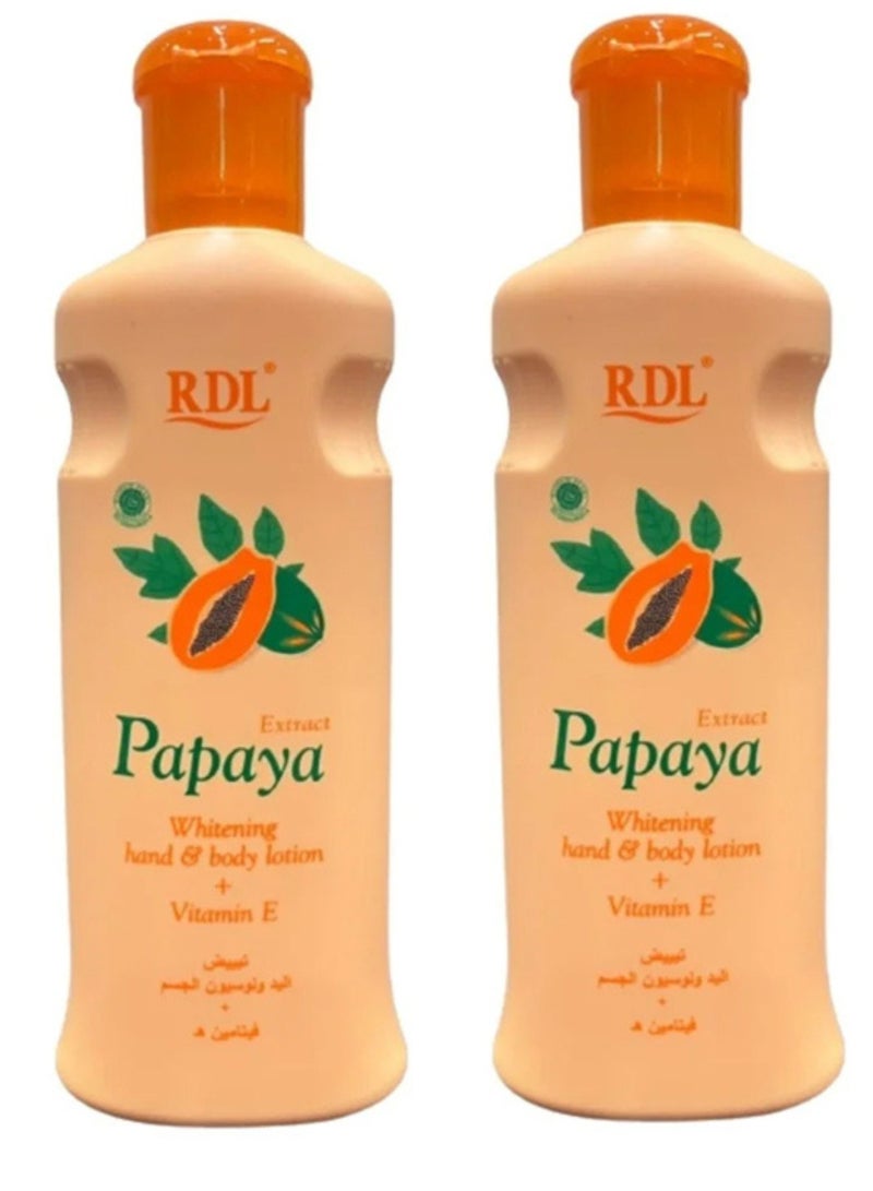 RDL Two Pieces of Papaya Extract Whitening Hand And Body Lotion 200ml - Image 1