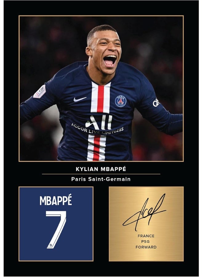 EMODA Kylian Mbappe Signed A4 Printed Photo Picture Display Gift For PSG Fans Digitally Reproduced Signature Unframed (21 x 29.7 cm) - Image 1