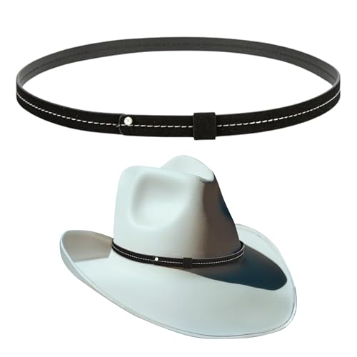 Gamboa Hat Bands for Cowboy and Cowgirl Western Accesories for Men and Women Leather Style Hat Belt Band Black - Image 1