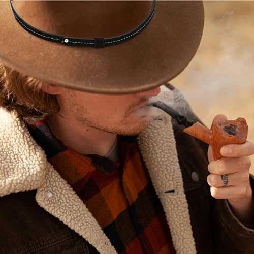 Gamboa Hat Bands for Cowboy and Cowgirl Western Accesories for Men and Women Leather Style Hat Belt Band Black - Image 3
