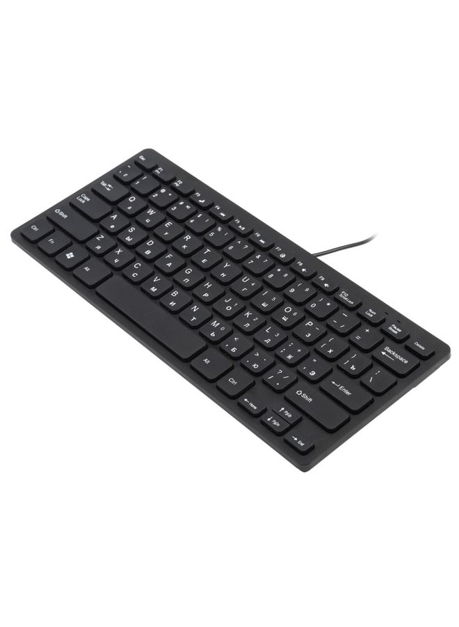 BURAQ TT-A01 Ultra-thin Design Mini Wired Keyboard, Russian Version (Black)  - Image 3