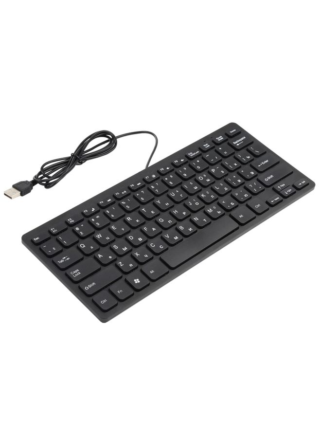 BURAQ TT-A01 Ultra-thin Design Mini Wired Keyboard, Russian Version (Black)  - Image 2