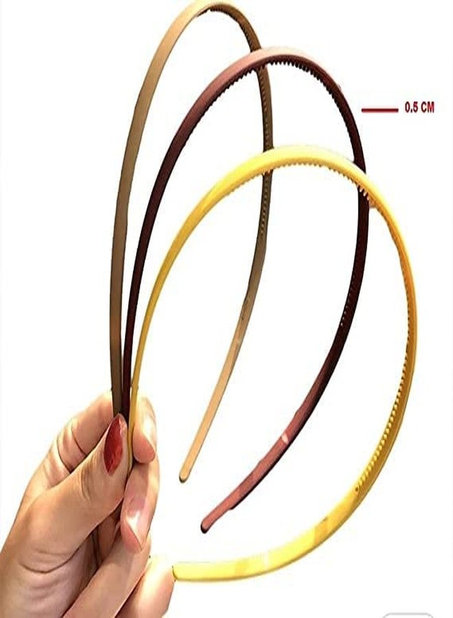 RedChimes 12 Pcs Fashion Plastic Elastic Hair Bands Wavy Hair Comb Black Brown Headband Teeth Comb Shine Hairband Hoop Matte Hairbands Hair Accessory For Girls, Women - Image 4
