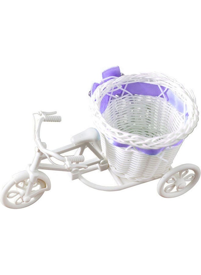 Beauenty Tricycle Bike Flower Basket Vase Stand Holder Purple/White 