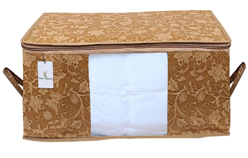 Kuber Industries Underbed Storage Bag Storage Organiser Blanket Cover Set of 1 Beige Extra Large Size CTKUBM09 - Image 1