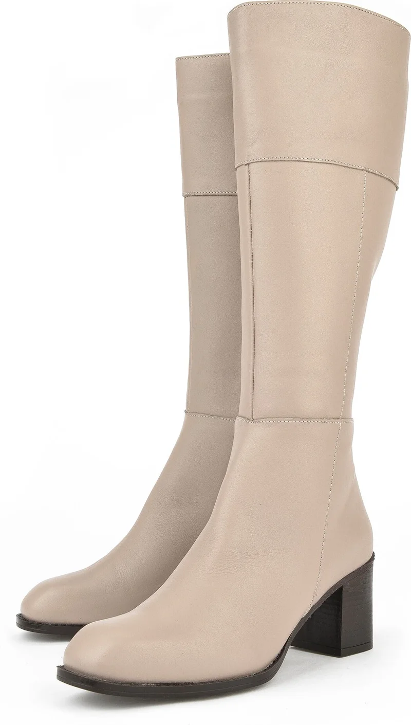 زيا , Women's Genuine Leather Boots 13319Z88065 Mink