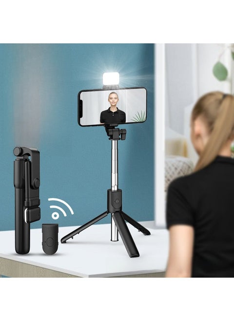 1 x 5 pcs Mini Foldable Selfie Stick with Bluetooth Remote R1S [70cm] with light PP material