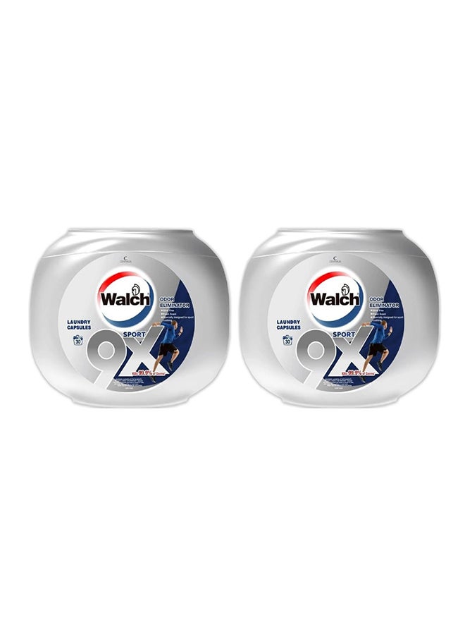 Walch Antibacterial Sport Laundry Detergent Capsules, German Formulated Plant-Based Ingredients, Removes Sweat and Odor, Kills 99.9% Germs and Stain Remover, 30 Pods, Pack of 2 X 30 (60 Capsules) - Image 1