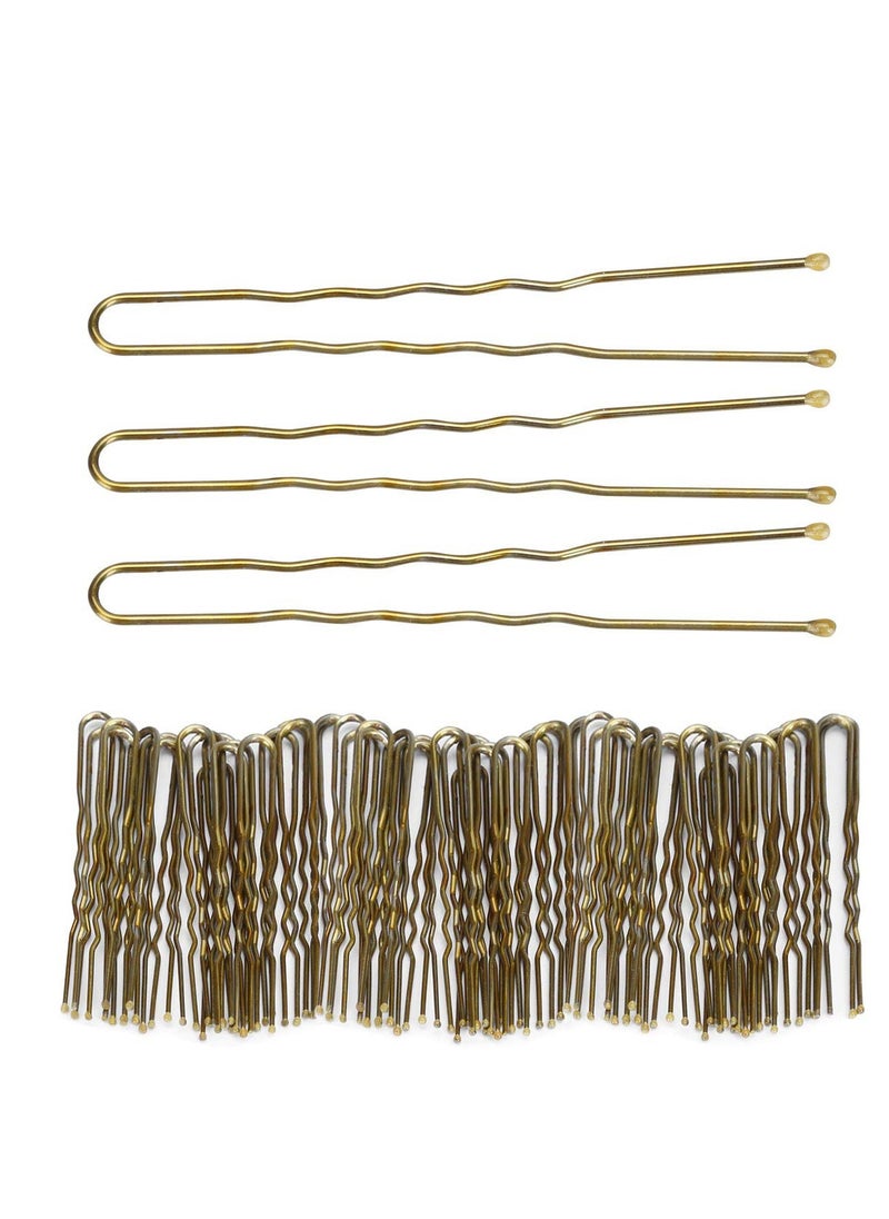 Tbestmax - 300 Bun Hair Bobby Pins U Shaped Pin with Box Hair Grips to Clip Ballet Hair Net for Women 6 CM/2.3 inch Golden - Image 1