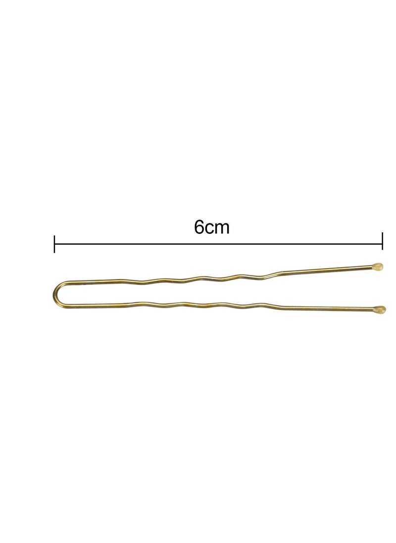 Tbestmax - 300 Bun Hair Bobby Pins U Shaped Pin with Box Hair Grips to Clip Ballet Hair Net for Women 6 CM/2.3 inch Golden - Image 1