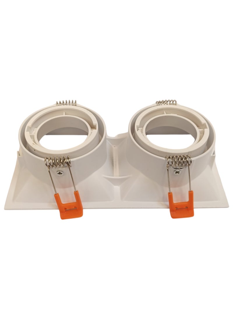 ميجامان Double Spot Light Frame Movable Square GU10 MQTL1126 F80 AL - White  - Image 4