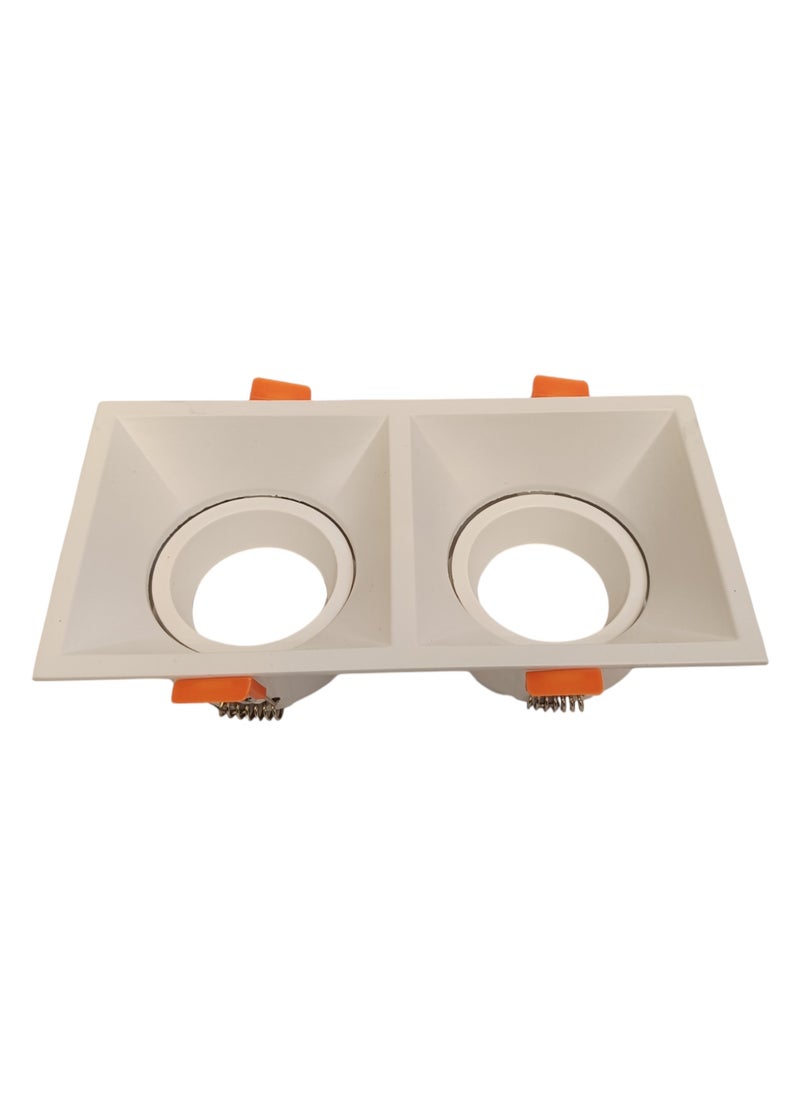 ميجامان Double Spot Light Frame Movable Square GU10 MQTL1126 F80 AL - White  - Image 5