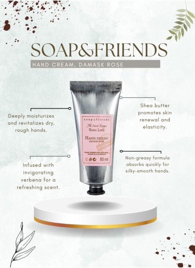 Soap&Friends Soap&Friends Damask Rose Hand Cream 80ml – Luxurious Award-Winning Hand Moisturizer with 20% Organic Shea Butter  - Image 3