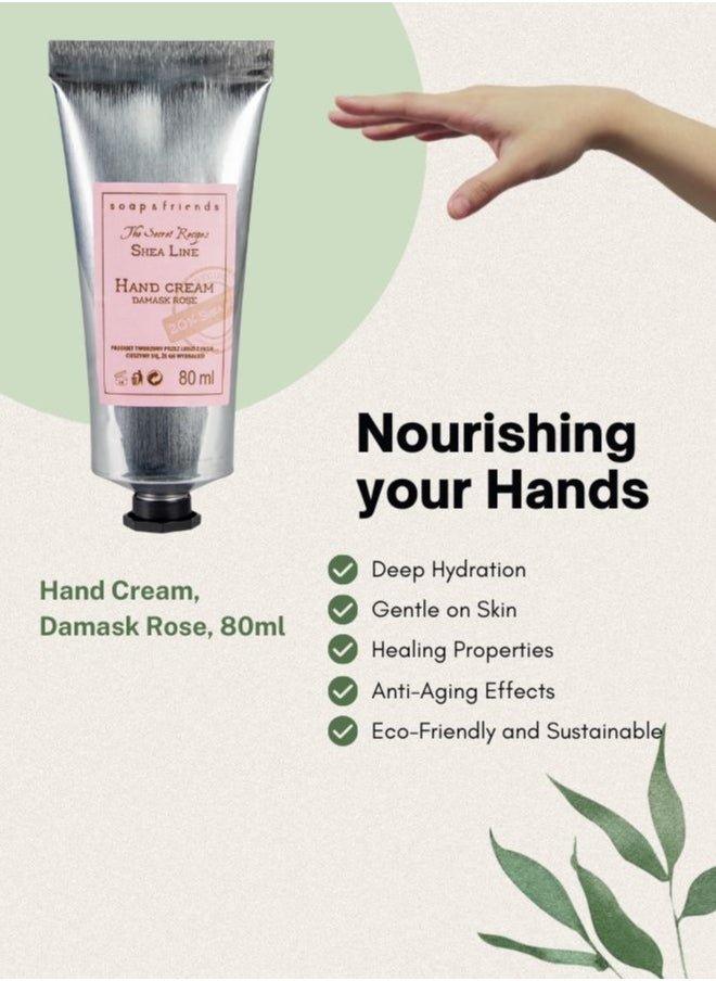 Soap&Friends Soap&Friends Damask Rose Hand Cream 80ml – Luxurious Award-Winning Hand Moisturizer with 20% Organic Shea Butter  - Image 4