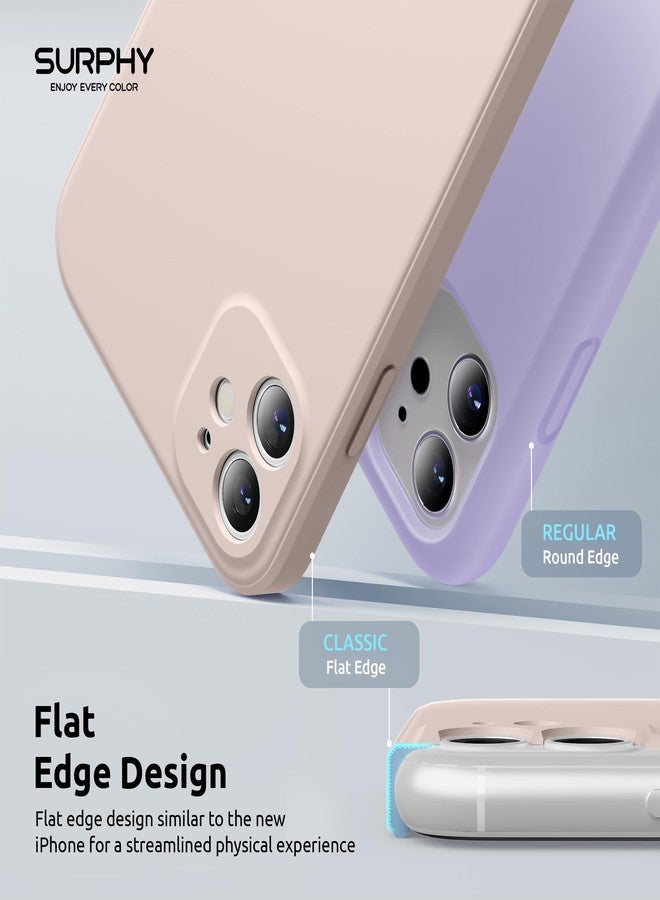 جراب SURPHY المصمم لهاتف iPhone 11 مع حماية للكاميرا، تصميم نحيف بحواف مستقيمة، جراب هاتف من السيليكون السائل لهاتف iPhone 11 مقاس 6.1 بوصة، لون وردي فاتح - Image 3