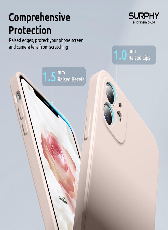 جراب SURPHY المصمم لهاتف iPhone 11 مع حماية للكاميرا، تصميم نحيف بحواف مستقيمة، جراب هاتف من السيليكون السائل لهاتف iPhone 11 مقاس 6.1 بوصة، لون وردي فاتح - Image 4