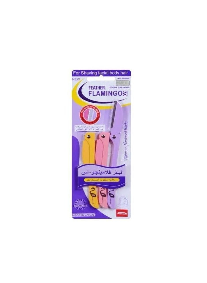 3-Piece shaving Ladies For Facial And Body Hair pack of 3 Yellow/Pink/Purple - Image 2