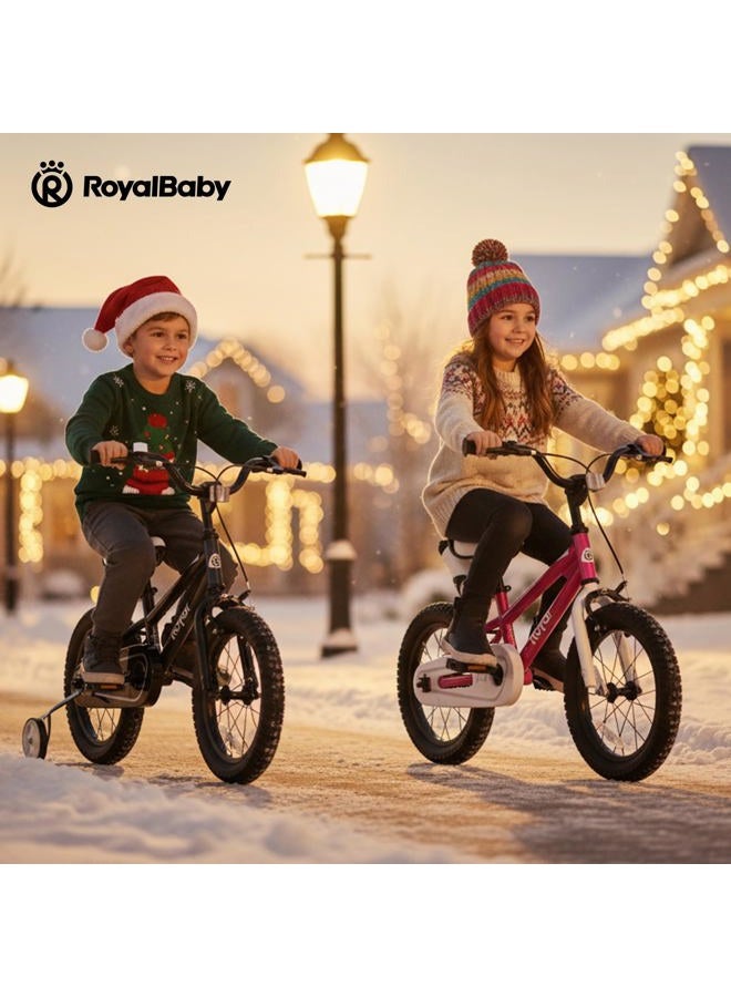 Royalbaby Freestyle Dual Handbrakes Kids Bike 12 Inch Toddlers Learning Bicycle with Training Wheels for Boys Girls Beginners Age 2-4 Years, White - Image 2