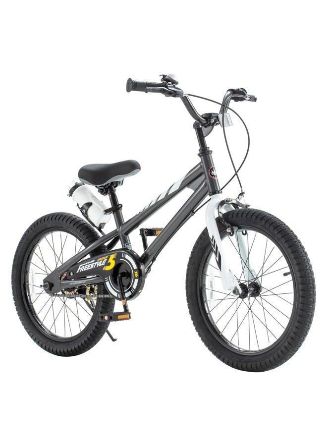 Royalbaby Freestyle Dual Handbrakes Kids Bike 12 Inch Toddlers Learning Bicycle with Training Wheels for Boys Girls Beginners Age 2-4 Years, White - Image 1